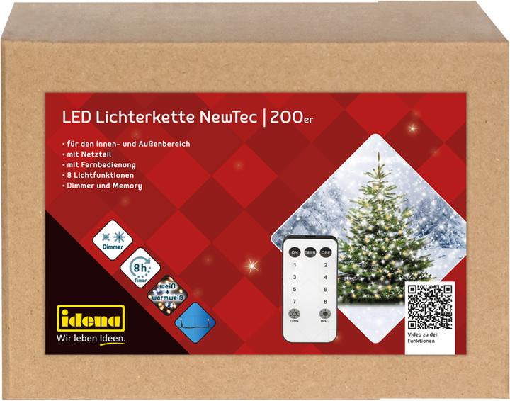 Productafbeelding Idena Lichtketting NewTec 200 LED warm wit en wit (27.90 m)