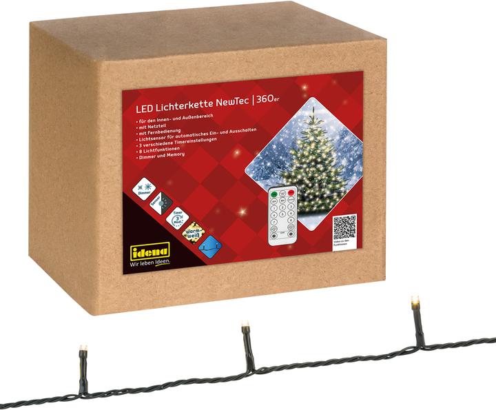 Idena Lichterkette NewTec 360 LED ww Lichtsensor (43.90 m)