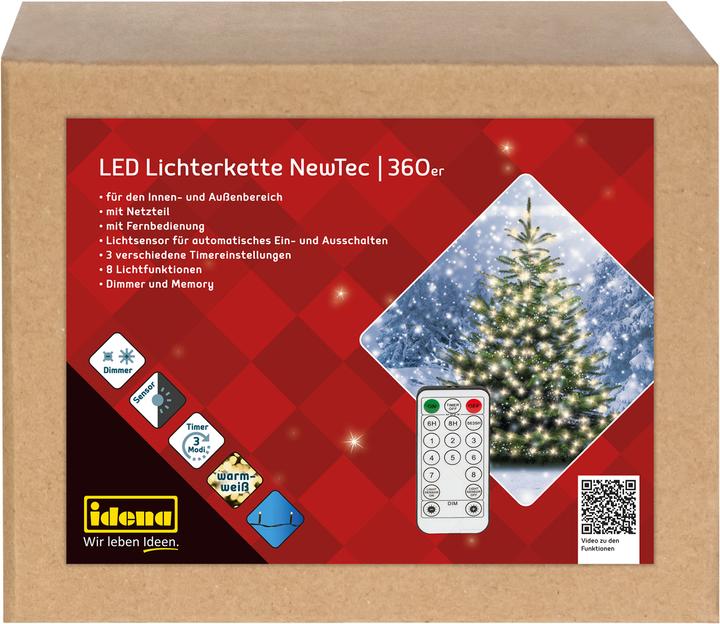 Produktbild Idena Lichterkette NewTec 360 LED ww Lichtsensor (43.90 m)