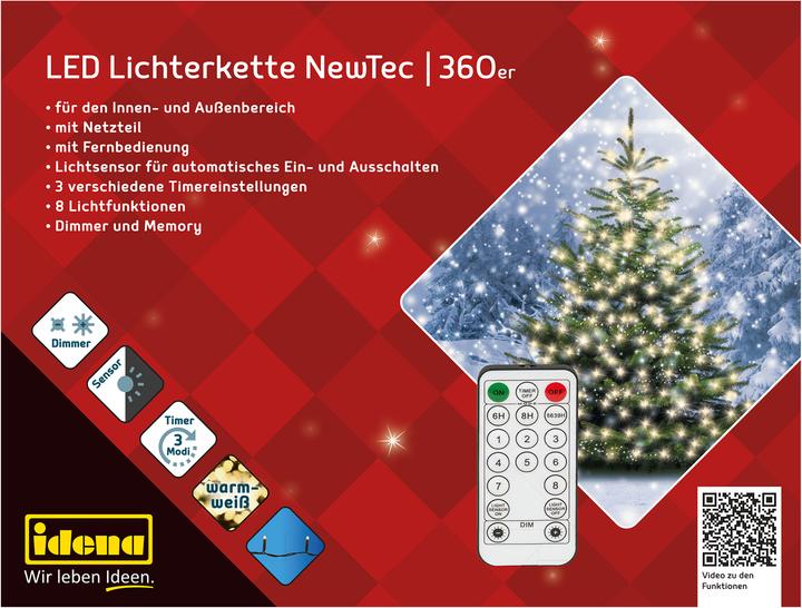 Produktbild Idena Lichterkette NewTec 360 LED ww Lichtsensor (43.90 m)