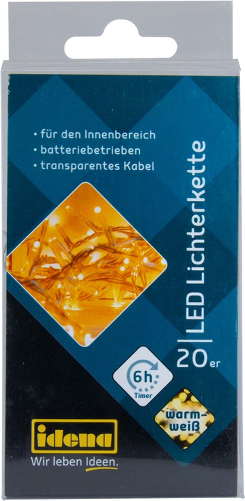 Produktbild Idena LED Lichterkette 20er warmweiss für Innen (0.11 m)