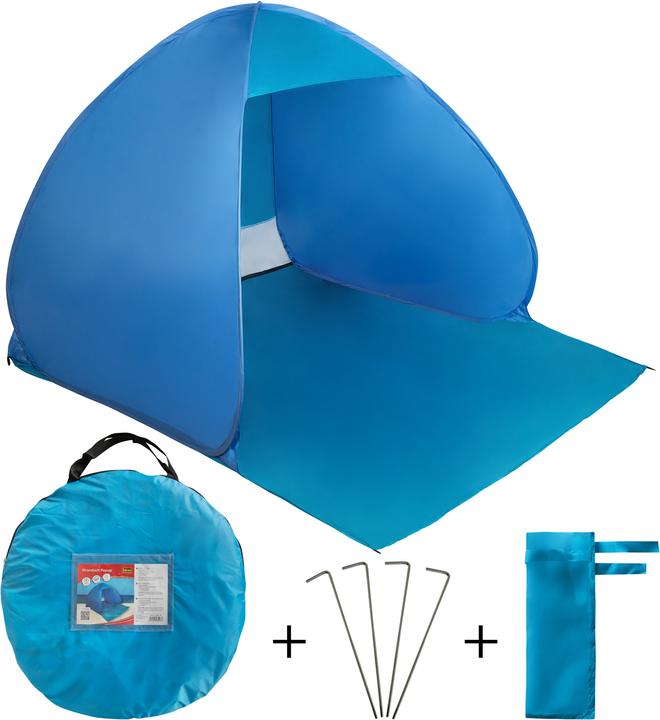 Actual product image Idena Beach Tent Popup 180X150X110cm blue (beach tent, 1.40 kg)