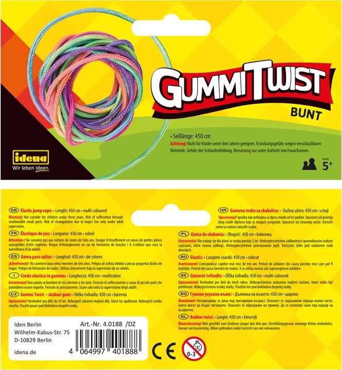 Produktbild Idena Gummi Twist 450cm mehrfarbig (450 cm)
