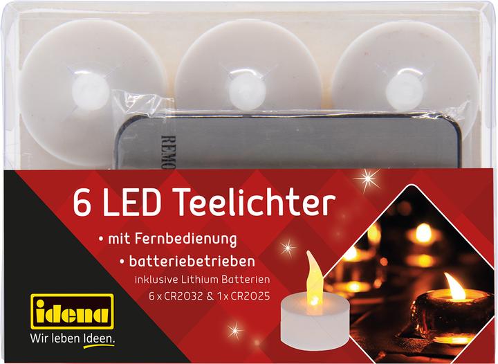 Productafbeelding Idena LED-theelichtjes 6st met afstandsbediening (6 x)