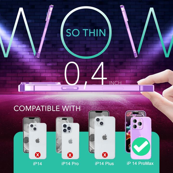 Produktbild Nalia Klar Transparente Neon Silikon Hülle (Apple iPhone 14 Pro Max)