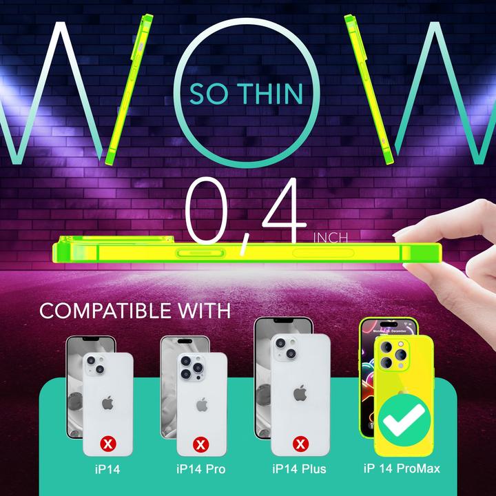 Produktbild Nalia Klar Transparente Neon Silikon Hülle (Apple iPhone 14 Pro Max)