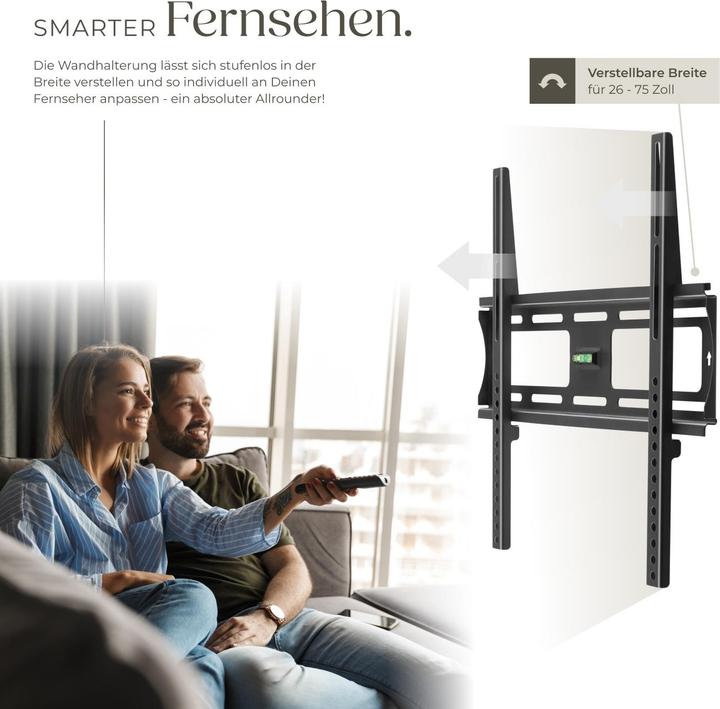 Image du produit tectake Support TV mural (Mur, 55", 90 kg)