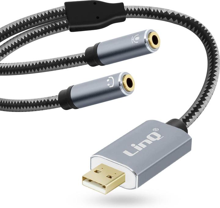 Produktbild LinQ USB / 2x 3.5mm Klinke Adapter U3532 (3.5mm Klinke, 3.5mm Klinke)