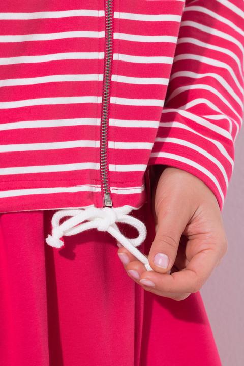 Produktbild Ulla Popken Sweatjacke, Ringel, Saumtunnel, Kapuze (62)