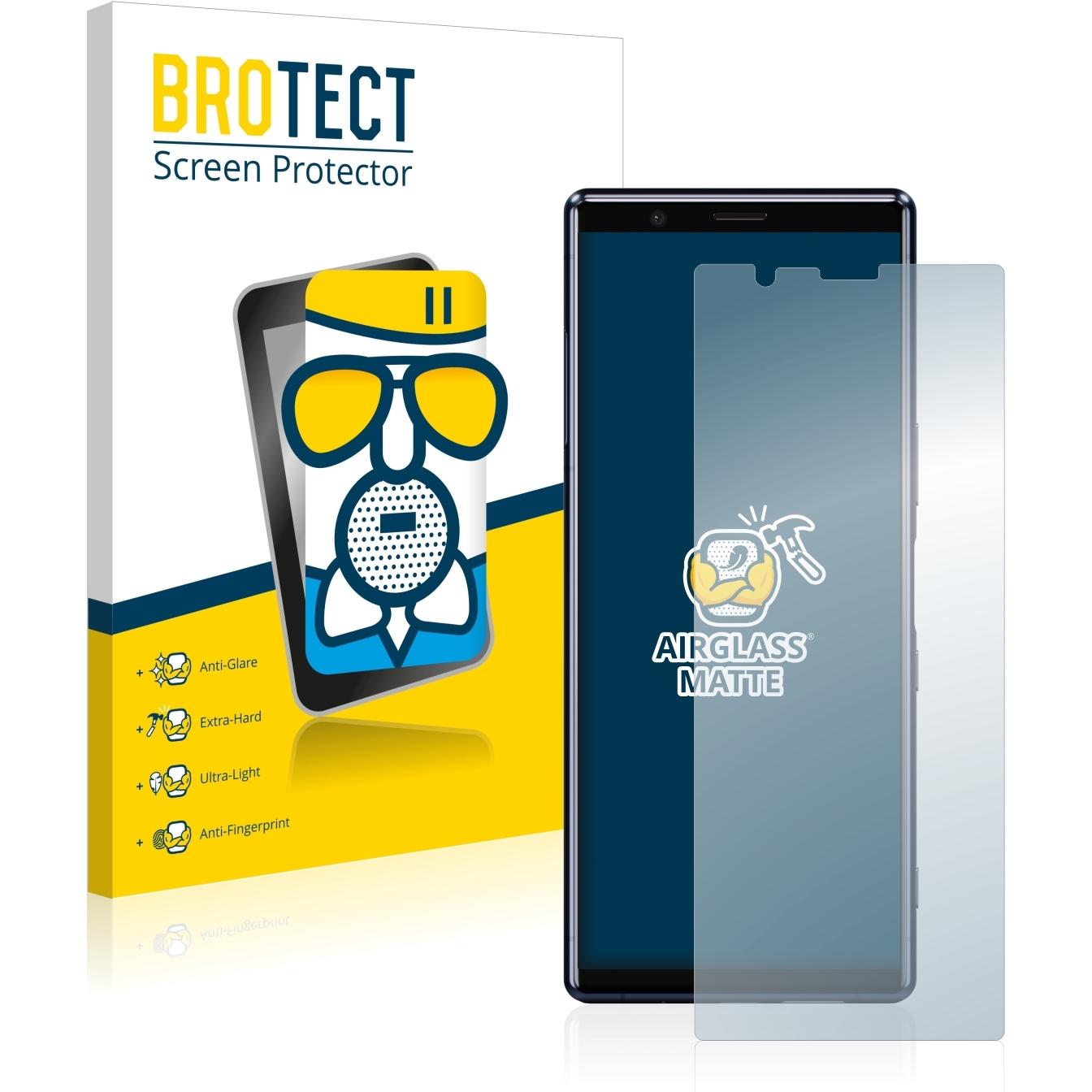 BROTECT AirGlass Panzerglasfolie Matt (1 Stück, Sony Xperia 5), Smartphone Schutzfolie, Grau