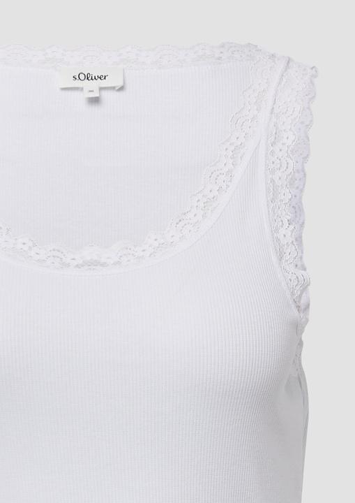 Produktbild S.Oliver T-Shirt Geripptes Slim-Fit-Tanktop mit Spitze (40)