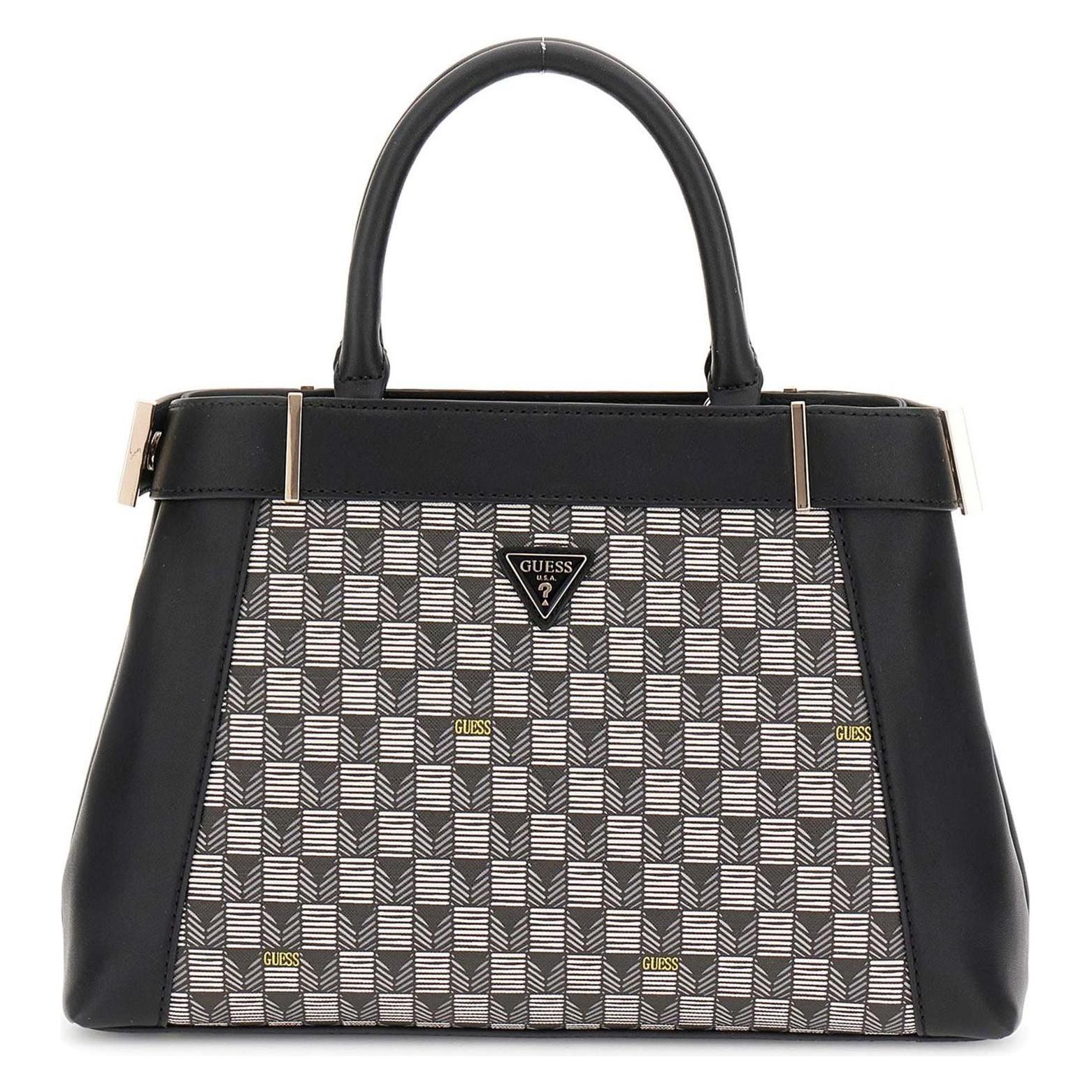 Guess, Damen, Handtasche, G Wave Ii Satchel Bag, Schwarz