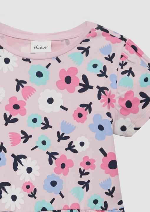 Produktbild S.Oliver Kleid Ausgestelltes Stufenkleid mit Puffärmeln (104)