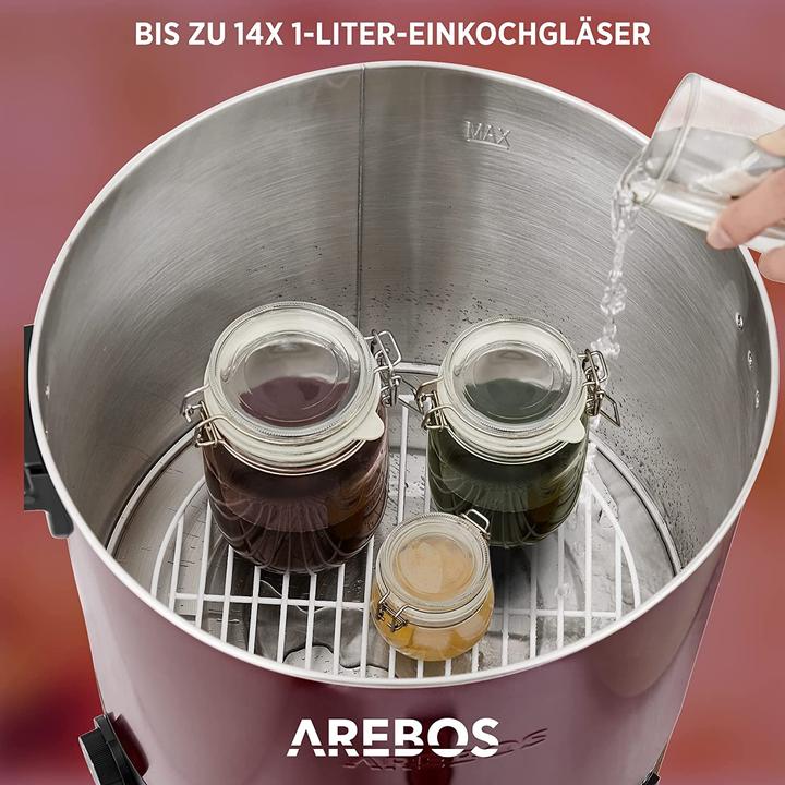 Produktbild Arebos Einkochautomat 1800 W 28L in Rot (28 l)