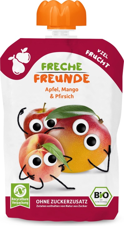 Produktbild Freche Freunde Quetschmus Apfel Mango & Pfirsich (100 g)