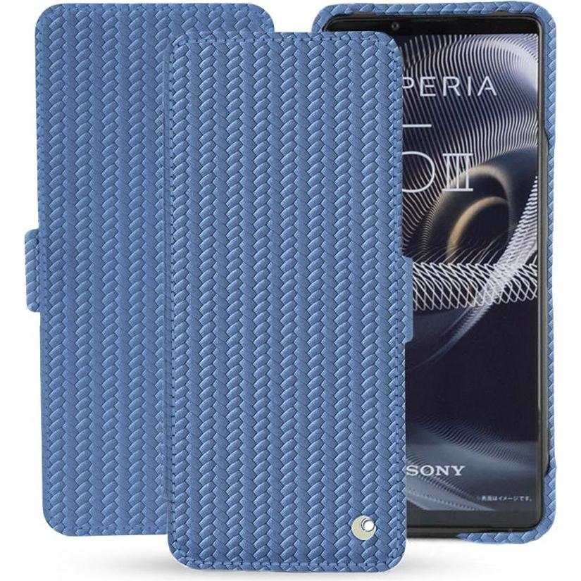 Noreve Lederschutzhülle horizontal (Sony Xperia 5 III), Smartphone Hülle, Blau