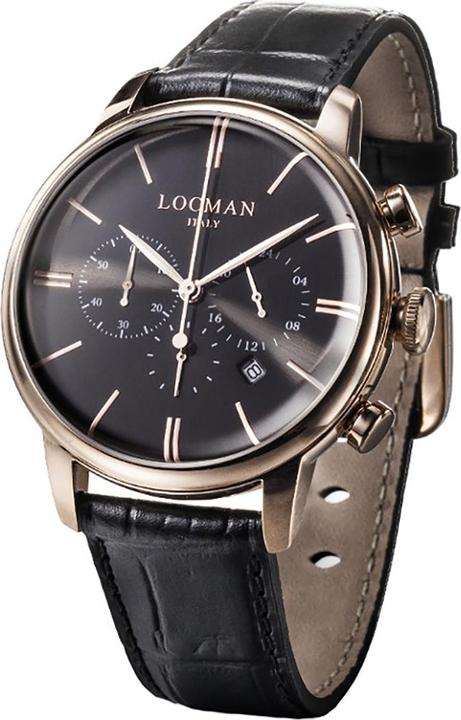 Immagine prodotto Locman Orologio da uomo 1960 Chrono rosé PVD nero Ref. 0254 (Cronografo, 42 mm)