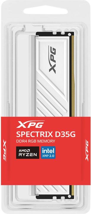 Produktbild Adata DDR4 16GB 3200-16 XPG D35 RGB wh Single Tray white (1 x 16GB, 3200 MHz, DDR4-RAM, DIMM)