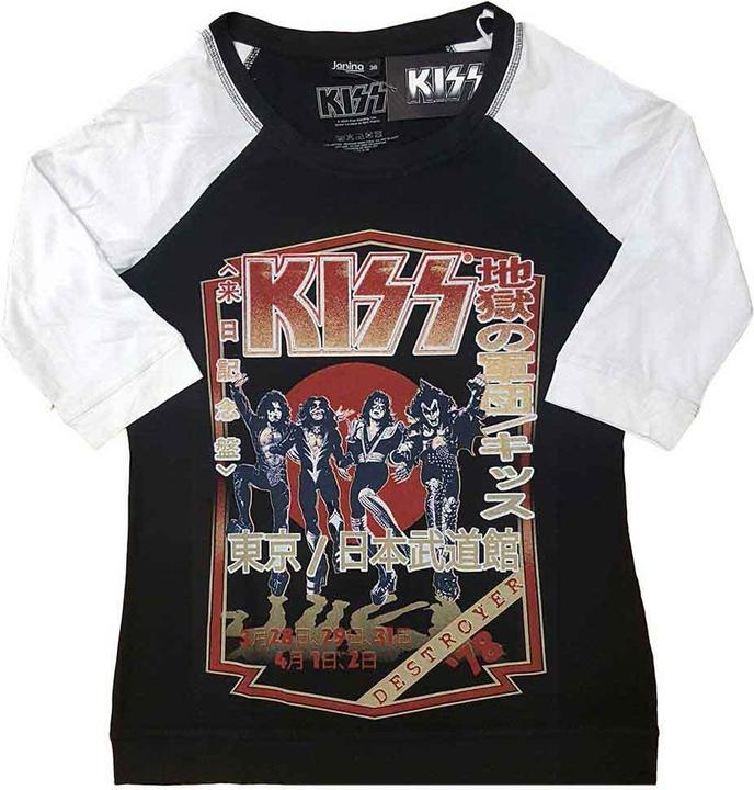 KISS Destroyer Tour 78 (Black, Wh) Raglan (Girlie)