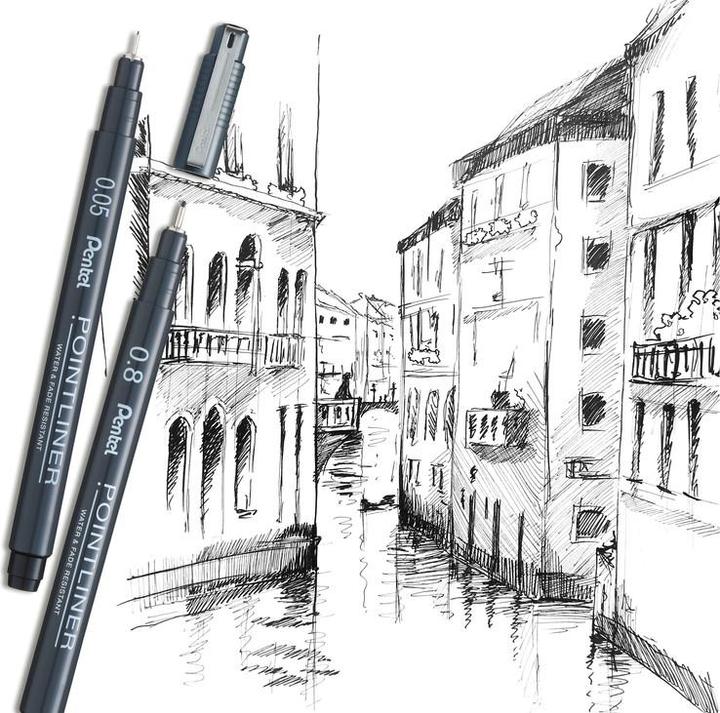 Produktbild Pentel POINTLINER - Fineliner (Schwarz, 1x)