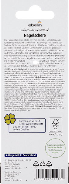 Produktbild dm ebelin Nagelschere Professional nickelfrei