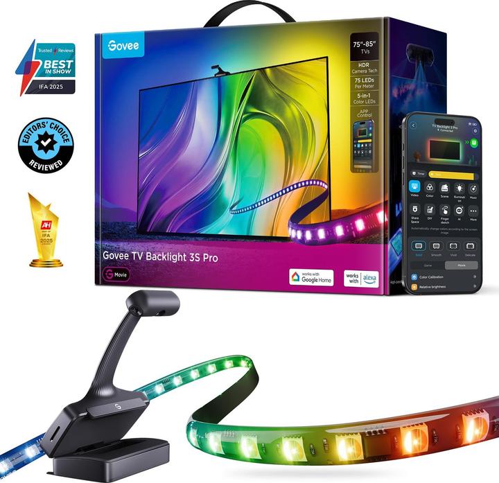 Govee TV Three Cam Backlight Envisual (Multicoloured, 500 cm, Indoor)