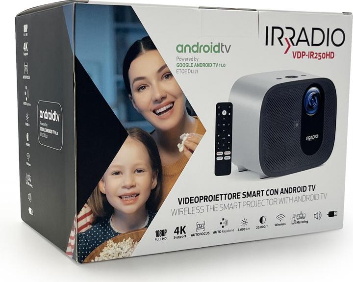Productafbeelding Irradio Projector IR250H Android TV Grijs en (Volledige HD, 350 lm, 1.2:1)