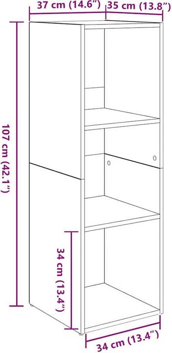 Image du produit vidaXL Würfel Aufbewahrung (107 x 35 x 37 cm)
