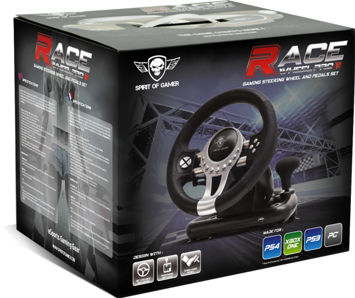 Actual product image Spirit Of Gamer Race Wheel Pro 2 (Xbox Series X, Xbox One S, Xbox Series S, PS3, PC, PS4, Xbox One X)
