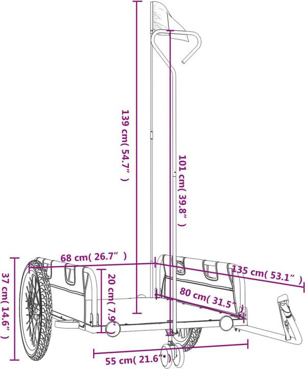 Produktbild vidaXL Fahrradanhänger Oxford-Gewebe & Eisen