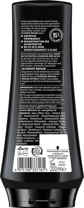 Image du produit Gliss Après-shampooing Ultimate Repair (200 ml)