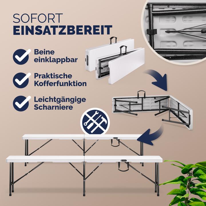 Image du produit Casaria Lot de 2 bancs pliants