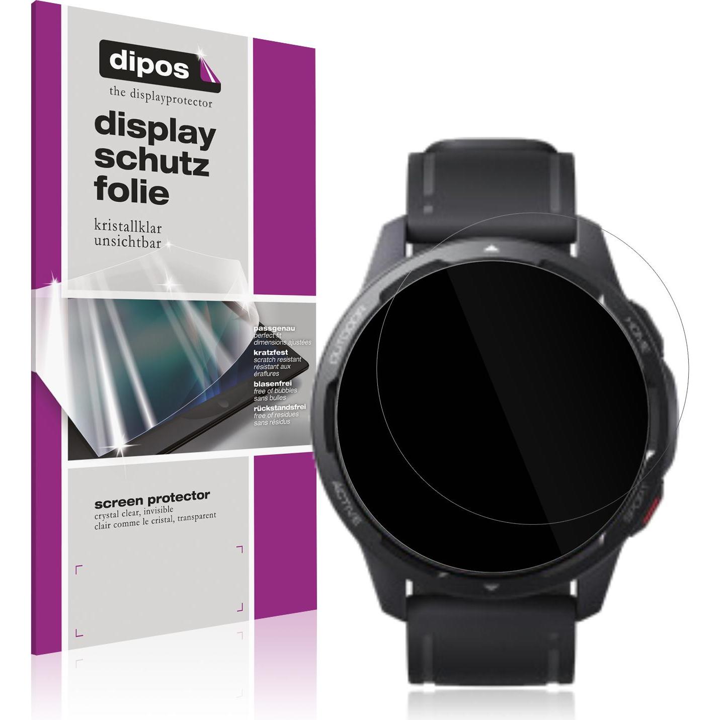 Dipos Displayschutzfolie Crystalclear, Smartwatch Schutzfolie, Transparent