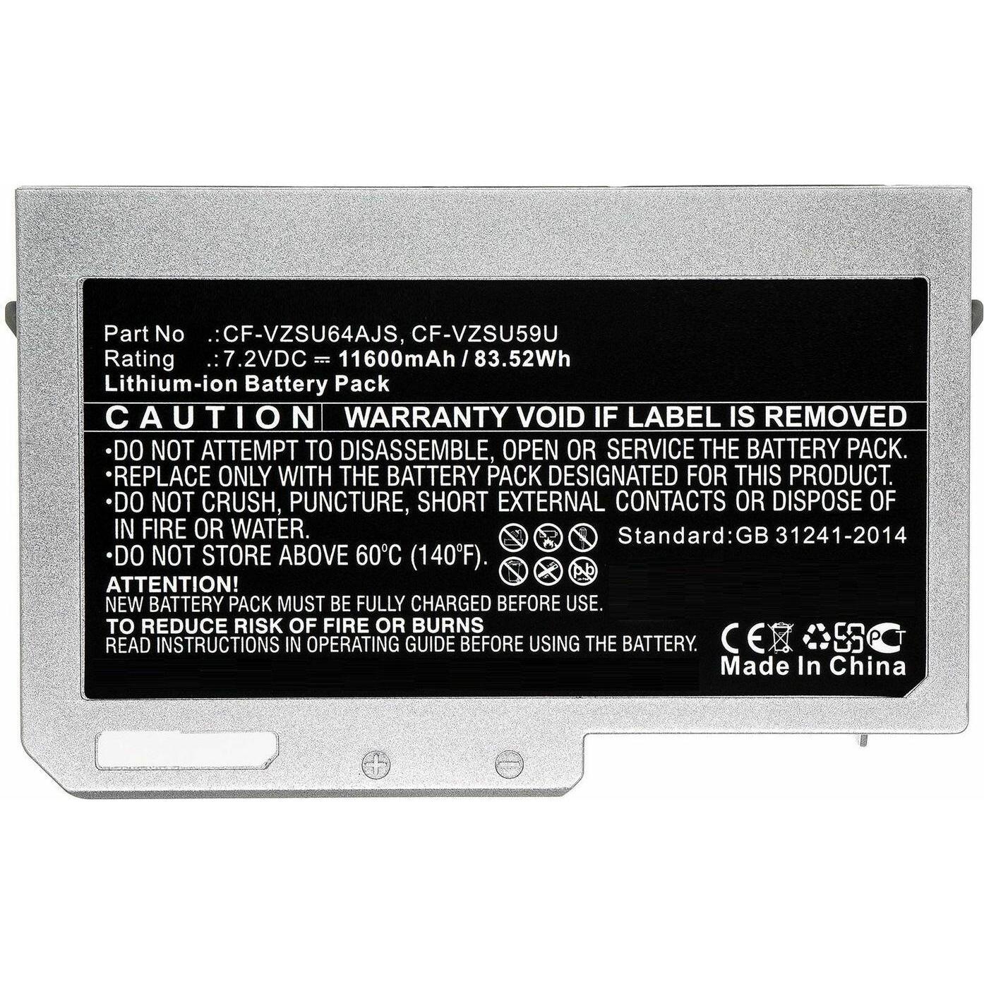 CoreParts Laptop Battery for Panasonic (11600 mAh), Notebook Akku, Grau