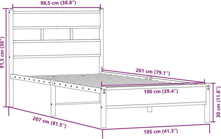 Image du produit vidaXL Bettgestell (100 x 200 cm)