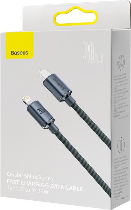 Image du produit Baseus Crystal Shine Series Fast Charging Data Cable Type-C to iP 20W 2m Black (2 m, USB 2.0, 20 W)