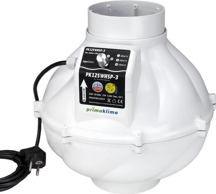 Prima Klima Ventilatore a tubo PK125WHSP-3