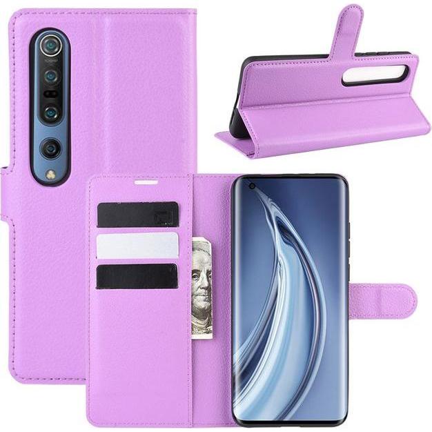 Thumbnail - MU Classic Litchi Leder Bookcover Series (Xiaomi Mi 10i, Xiaomi Mi 10 Pro), Smartphone Hülle, Violett