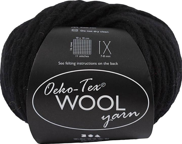 Default Wool yarn, L: 50 m, needle 8-9, black, 50 g/ 1 ball (50 m)