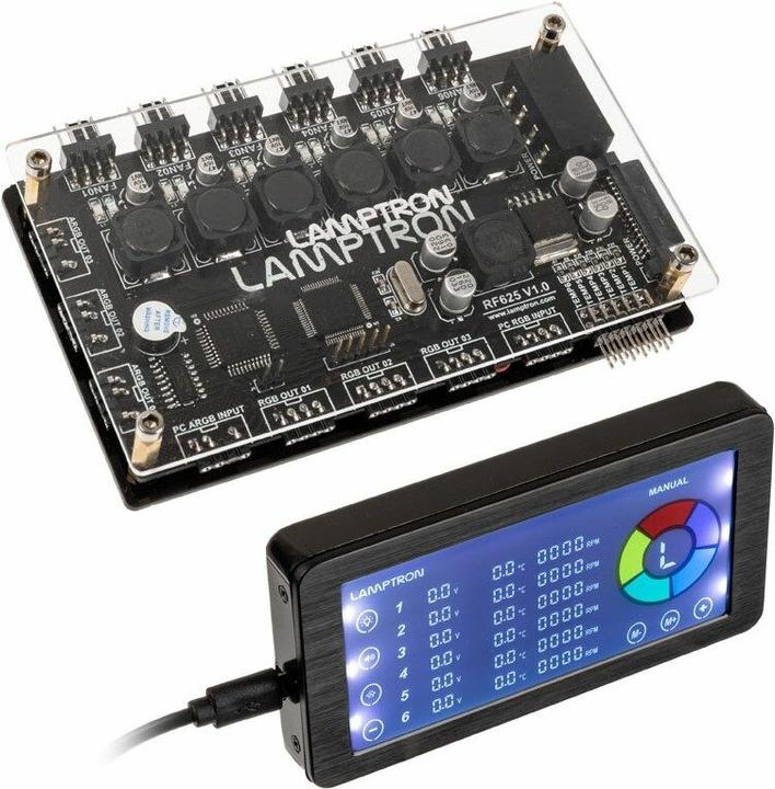 Lamptron RF625 fan and ARGB controller black (4 Lüfter)