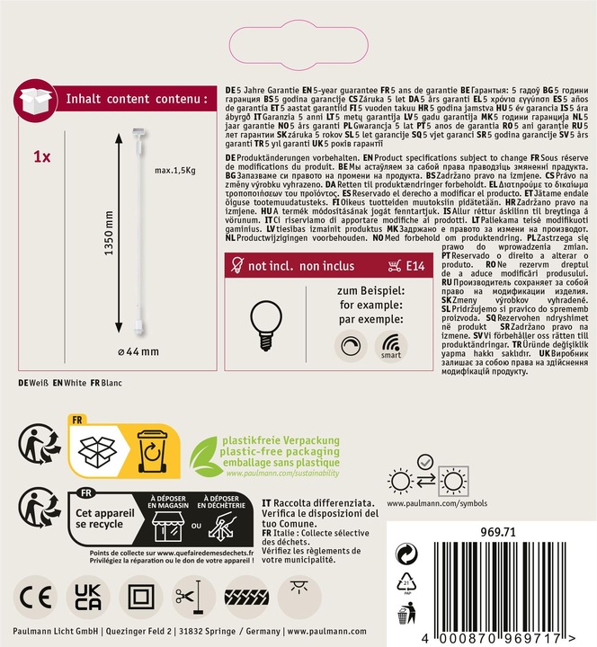 Image du produit Paulmann URail Suspension DecoSystems (E14)