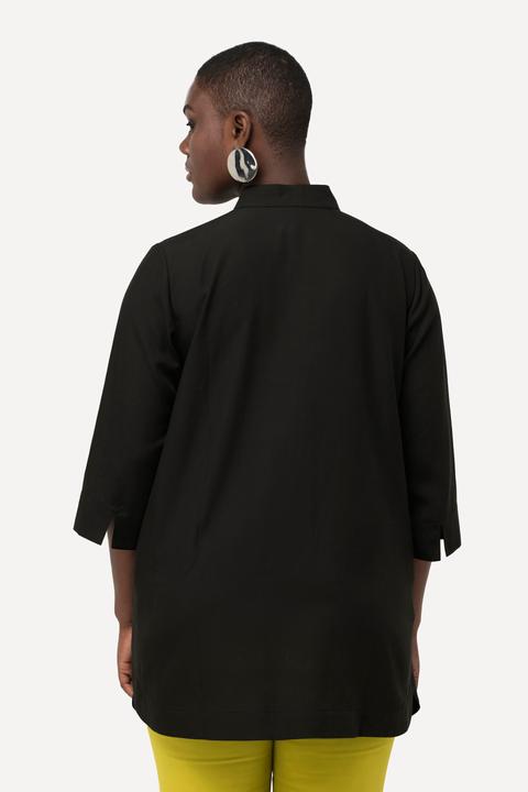 Actual product image Ulla Popken Longline 3/4 Sleeve Collared Blouse (46, 48)