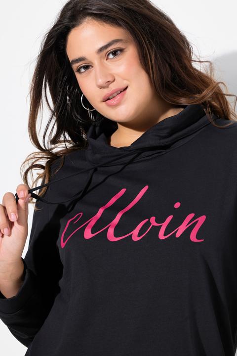 Image du produit Ulla Popken Sweat-shirt col montant et manches longues. Imprimé « salut ». (42, 44)