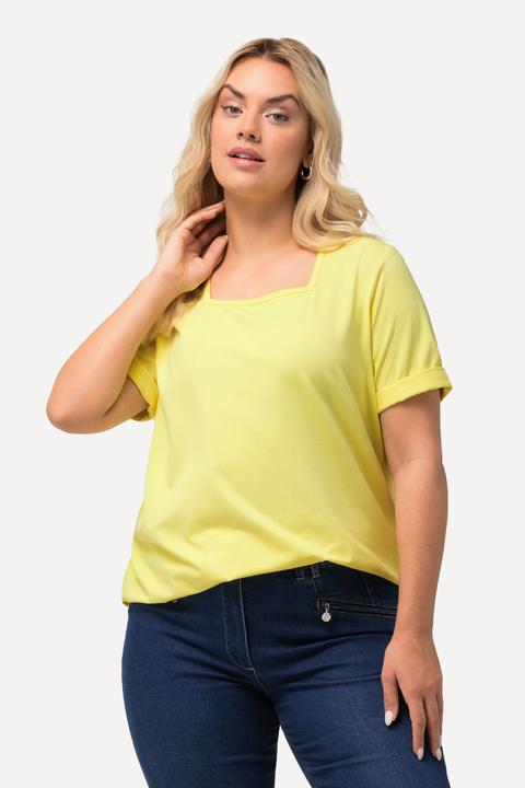 Immagine prodotto Ulla Popken T-shirt dal taglio svasato con scollo rettangolare e mezze maniche (54)