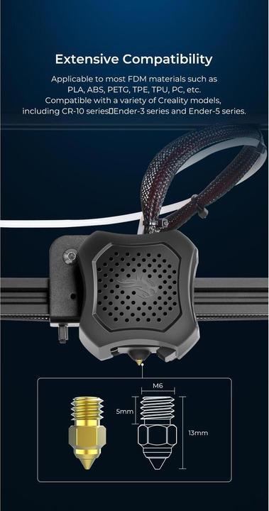 Actual product image Creality Nozzle set brass high-end, 8 pieces (Blast pipe)