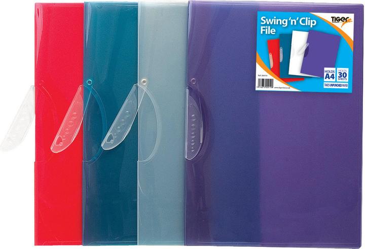 Actual product image Tiger Stationery Swing 'N' Clip File A4 5Pack (A4, 5x)