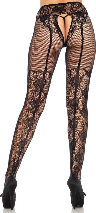 Produktbild Leg Avenue Crotchless Pantyhose Fleures (One Size)