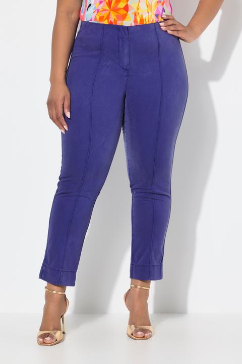 Image du produit Ulla Popken Pantalon avec passepoil et taille élastique. Coupe ajustée avec fente sur le bas de jambe. (58)