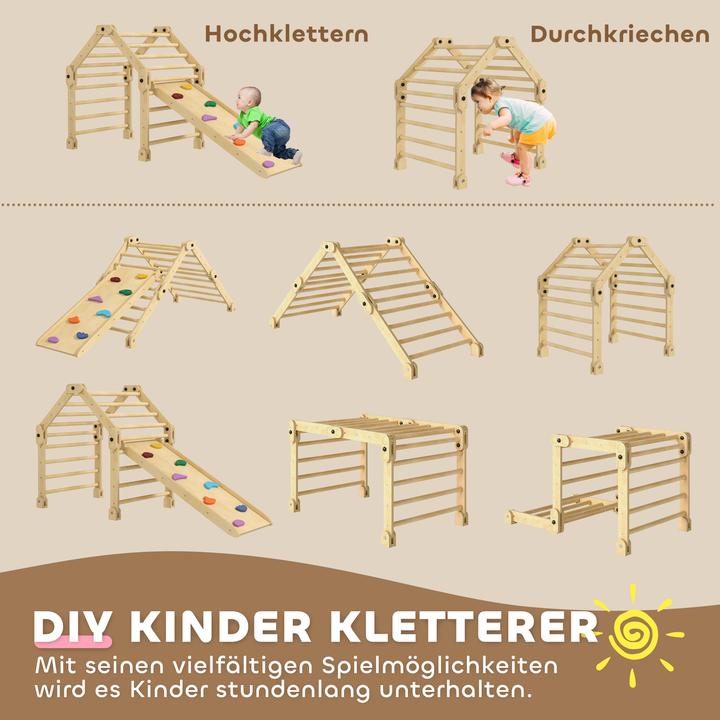 Actual product image Aiyaplay Klettergerüst Kiefernholz, Mehrschichtenplatte Mehrfarbig