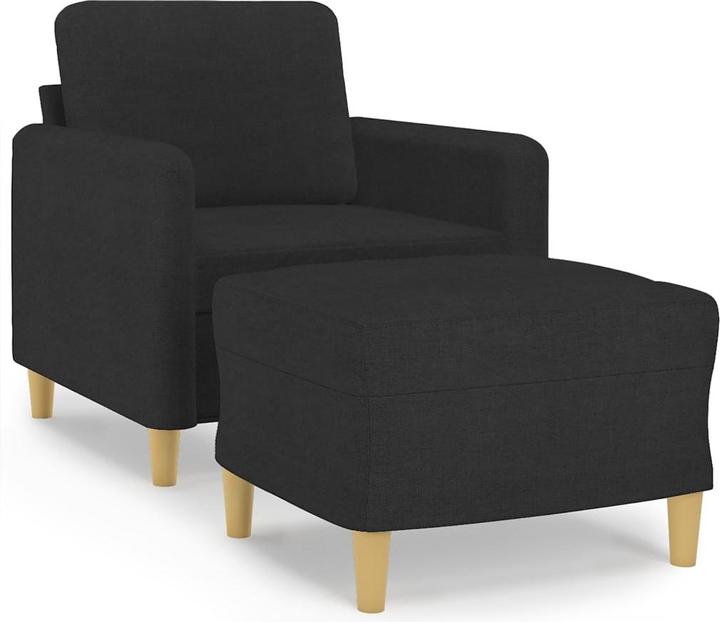 Immagine prodotto VidaXL Poltrona con sgabello Poltrona relax Poltrona TV Poltrona imbottita in tessuto nero